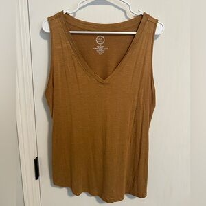 Maurices Tan V-Neck Tank Top